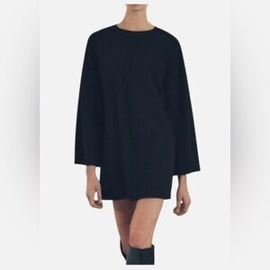 Zara Long Sleeve Mini Dress Black NWOT